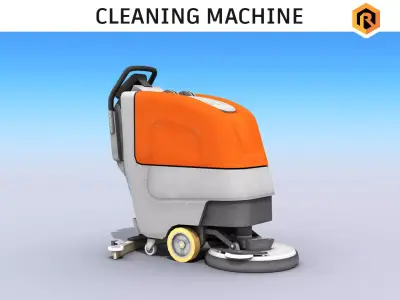 Walk Behind Scrubber Drier Low-poly 3D model