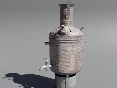 Low Poly 3d Boiler in Indian Tea Shops Low-poly 3D model