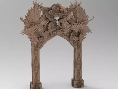 Steampunk Angel arch 3  3D model