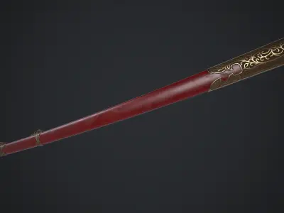 Long Sword Melee Weapon Low-poly 3D model purchase