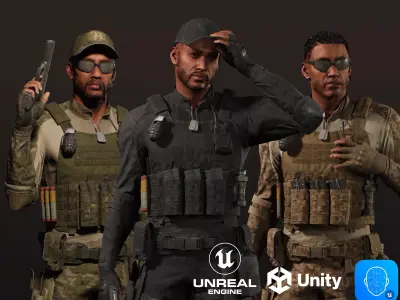 Soldier Character Ryan from Pack 2 Low-poly 3D model