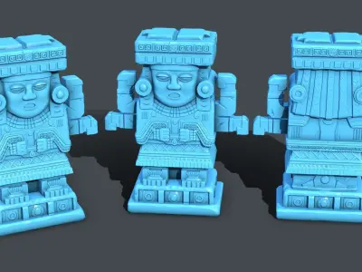 Statue Aztec Chalchiutlicue HP 3D print model