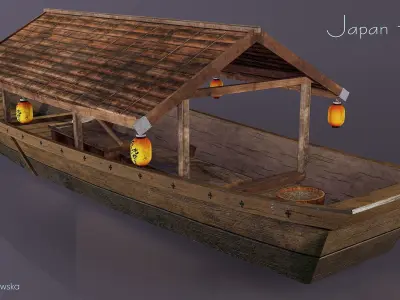 Japan Boat Low-poly 3D model