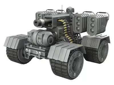 UGV Concept-3-Grey-Clean Low-poly 3D model