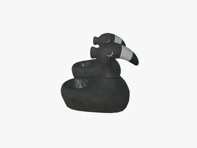 Slippers C09 Black Flamingo - Costume Character Design Low-poly 3D model