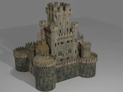 Spanish Castle Butron Low-poly 3D model