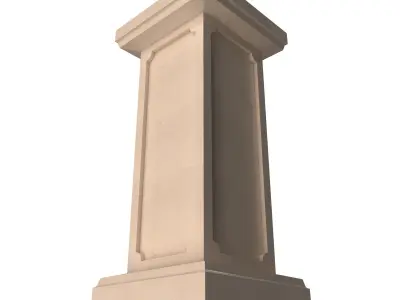 Square Column Pedestal Low-poly 3D model