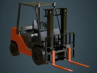 Forklift 1A Low-poly 3D model