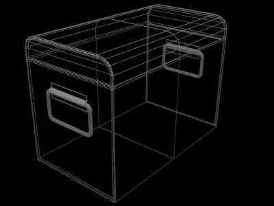 Wooden box covered with leather Low-poly 3D model