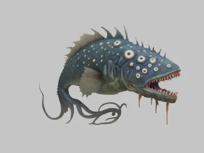 Abyssal Glare Monster 3D Model Low-poly 3D model