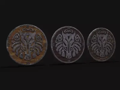 Nordic Sleipnir Shield Low-poly 3D model