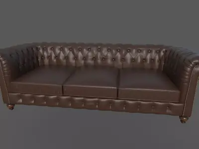 Chesterfield Sofa  Low-poly 3D model
