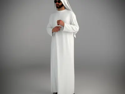 Traditional arab man from dubai posed 3D model