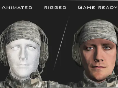 Military Character - Logan Low-poly 3D model