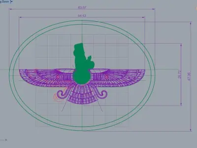 B-104 farvahar ahura mazda ancient iranian 3D print model