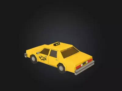 Yellow Taxi Illustration  A City Icon in Motion 3D model