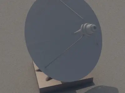 A Radar statue in middle of muddy area 3D model