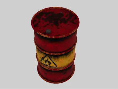 Old Metal Barrels 3D Model 3D model