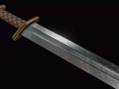 Viking Sword Low-poly 3D model 4