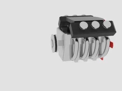 Simplengine device with cross Free low-poly 3D model