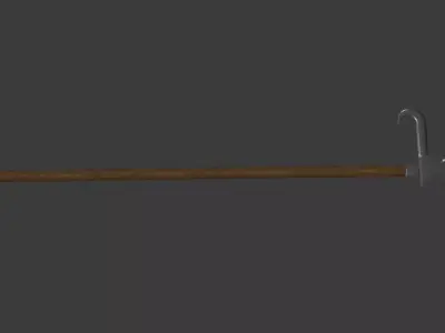 Ge  Ancient Chinese Polearm Low poly 3D model Low-poly 3D model
