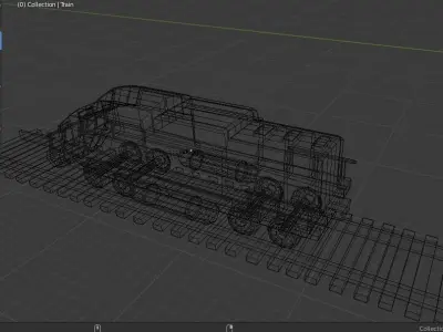 Low Poly Cargo Train Low-poly 3D model