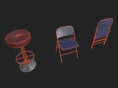 Chairs Prop Pack Low-poly 3D model