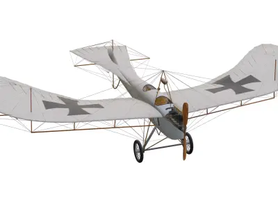 Historic Monoplane Etrich Taube Low-poly 3D model
