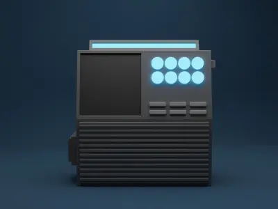 Industrial machine low poly 3D model