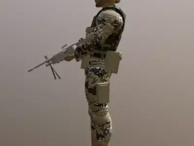 Soldier low poly 3D model Low-poly 3D model