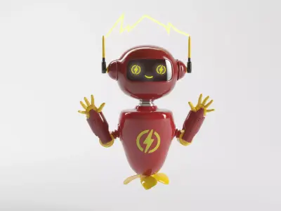 ROBOT FLASH ELECTRIC Low-poly 3D model