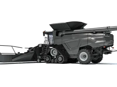 Black Combine Harvester 3D model