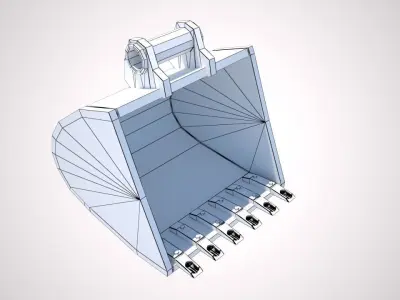 Excavator Bucket Digger Claw Low-poly 3D model