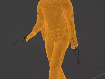 Policeman Officer  3D model Game ready rigged with animation 3D model