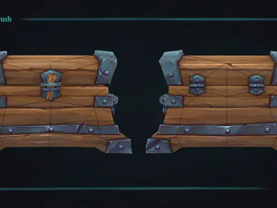 Stylized Rustic Chest Prop - Game-Ready Hand-Painted Asset - Free low-poly 3D model