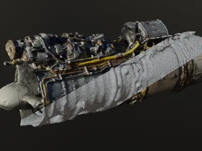 Gas jet turbine 3D model
