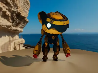 Old Robot Low-poly 3D model purchase