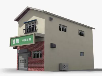 Japanese House x13 Low-poly 3D model purchase
