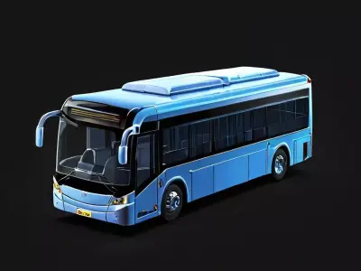 Realistic Modern City Bus 3D Model Low-poly 3D model