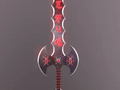 Fantasy sword Game ready PBR Free low-poly 3D model Free low-poly 3D model