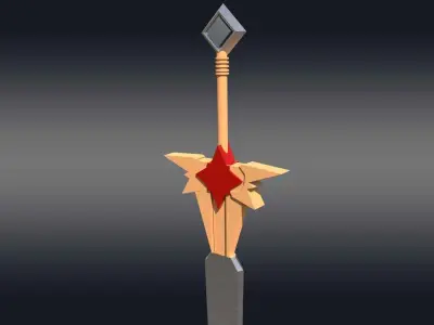 Low Poly Sword Free low-poly 3D model get