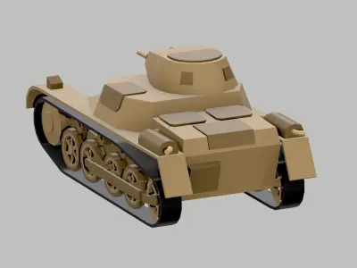 Set of low poly tanks Low-poly 3D model