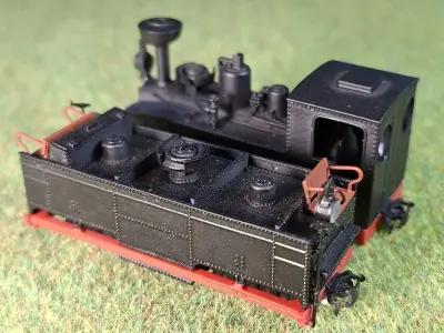 D-Feldbahn Locomotive HF with tender 1-87 H0f600mm resin 3D print model