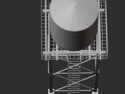Industrial Water Tower 3D Model 3D model