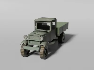 Historical eastern military pickup truck 3D model