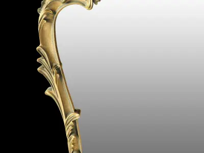 19th Century French Rococo Louis XV Style Giltwood Mirror 3D model