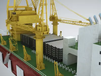 Pipelay Crane Vessel SK 3500 3D model