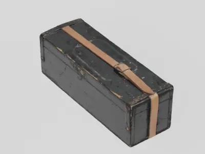 Wooden Box for Magic Lantern Slides 3D scan PBR 4K textures Low-poly 3D model