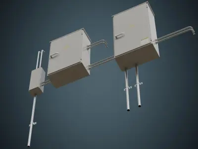 Utility Box 1A Low-poly 3D model