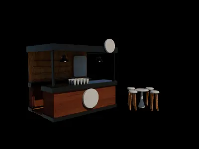 Kiosk stand booth 3D model